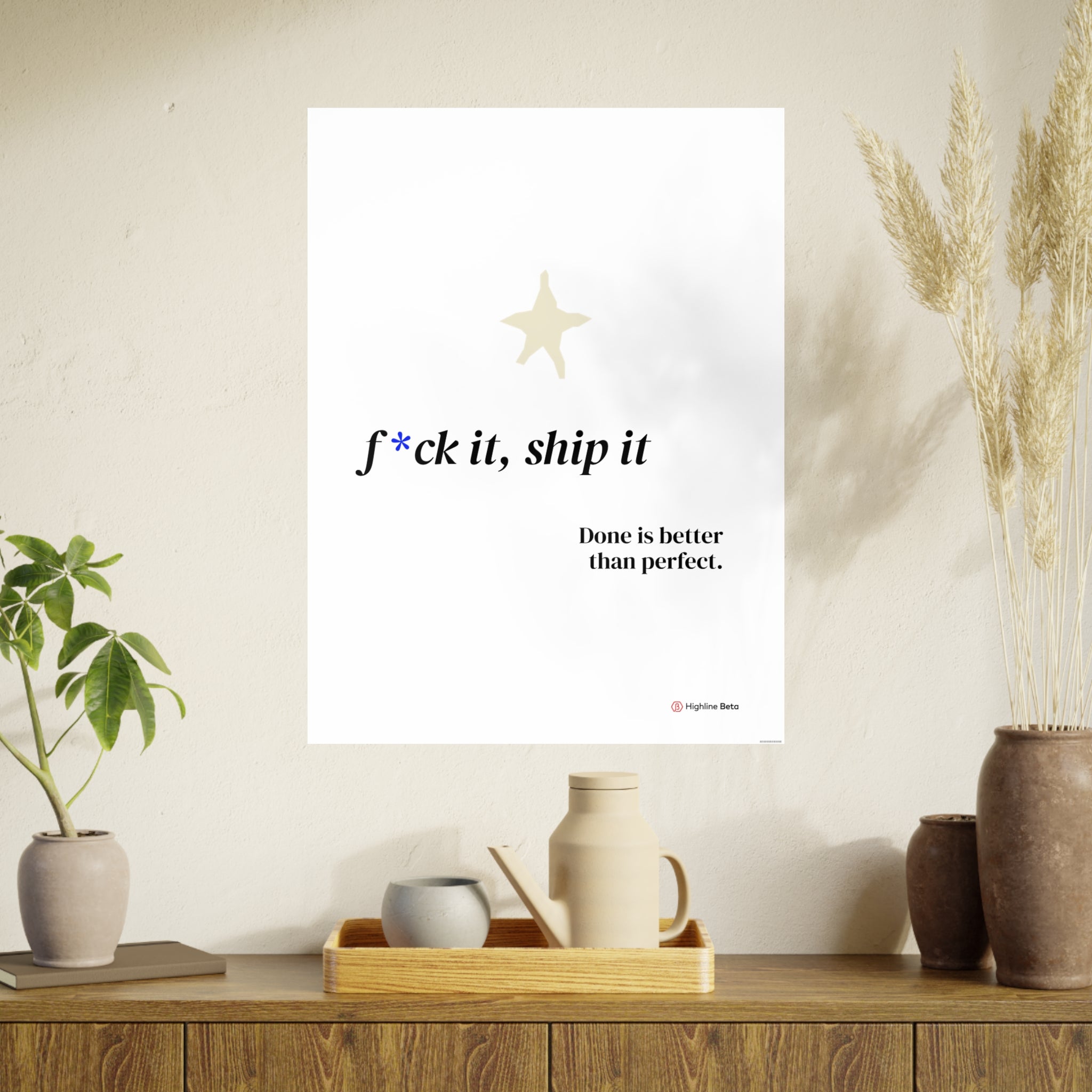 Motivational Poster - “F*ck It, Ship It” Minimal Art Print — Done Is Better Than Perfect