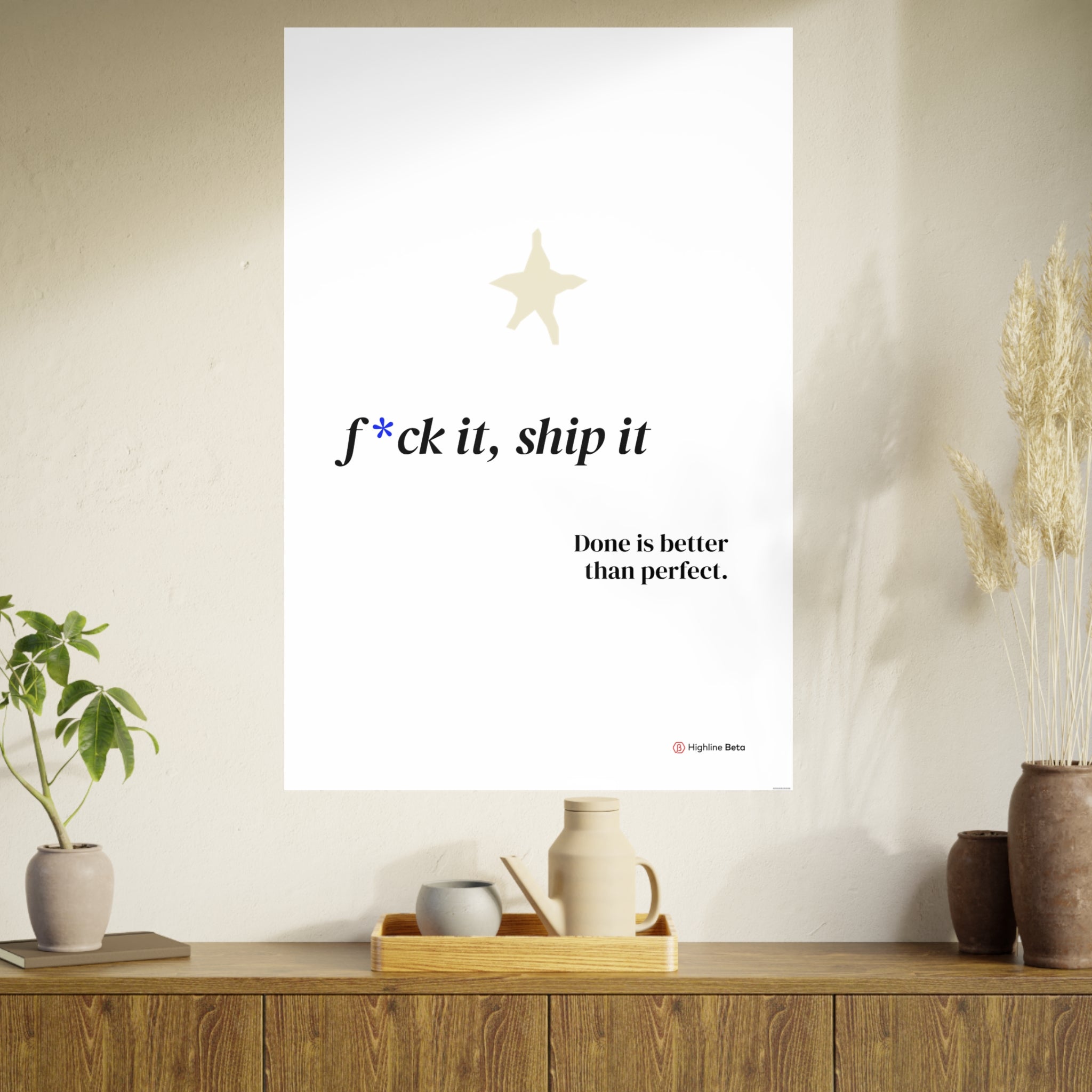 Motivational Poster - “F*ck It, Ship It” Minimal Art Print — Done Is Better Than Perfect