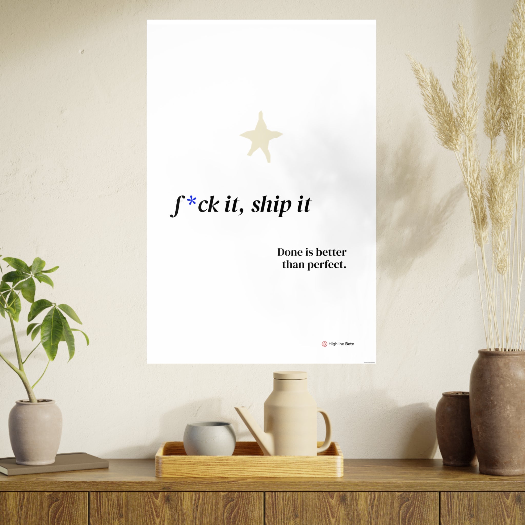 Motivational Poster - “F*ck It, Ship It” Minimal Art Print — Done Is Better Than Perfect