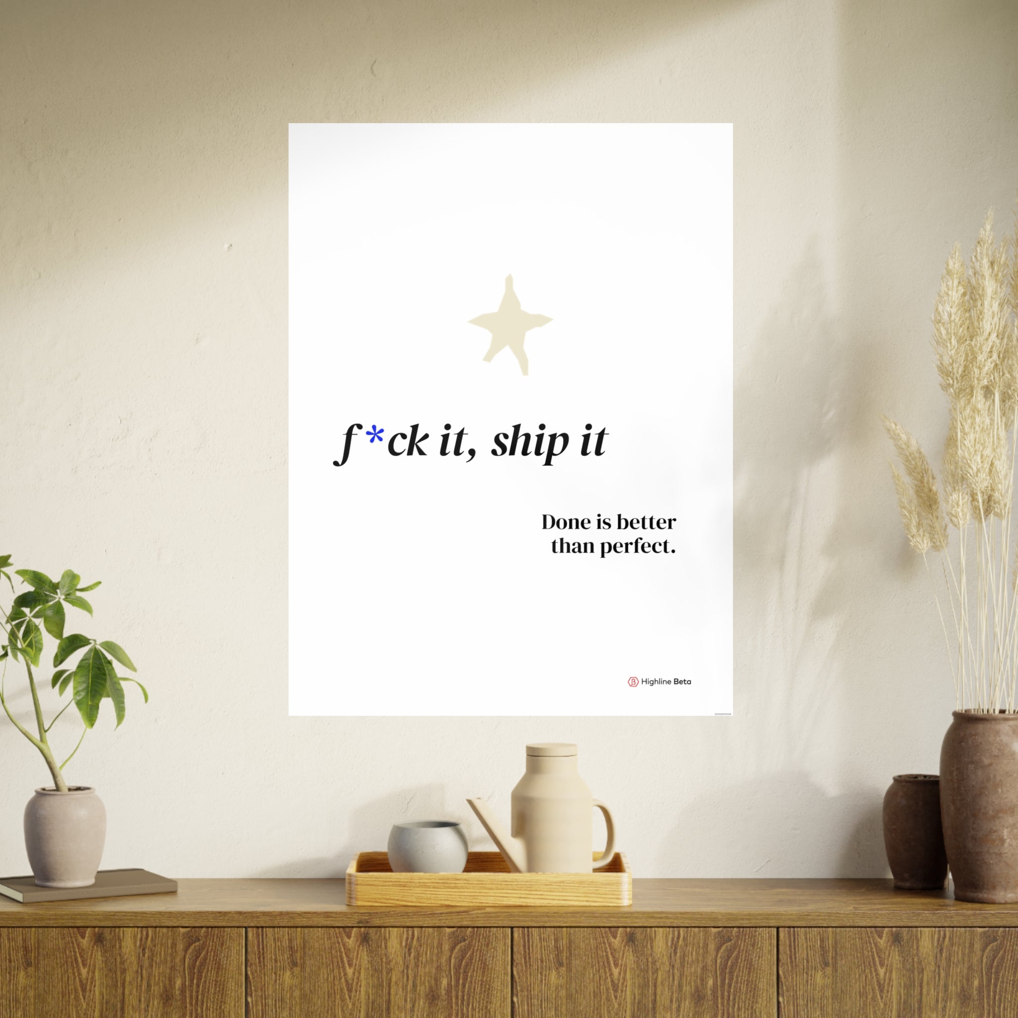 Motivational Poster - “F*ck It, Ship It” Minimal Art Print — Done Is Better Than Perfect
